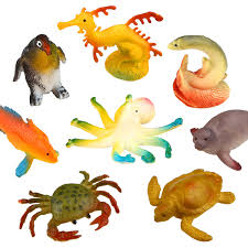 Ocean Sea Animal 52 Pack Assorted Mini Vinyl Plastic Animal Toy Set Funcorn Toys Realistic Under The Sea Life Figure Bath Toy For Child Educational Party Cake Cupcake Topper Octopus Shark Otter