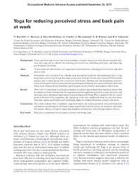 Classes are taught by sara barker (osteopath, cranial osteopath, acupuncturist and yoga teacher) with over 20 years of experience in family health and yoga. Pdf Yoga For Reducing Perceived Stress And Back Pain At Work
