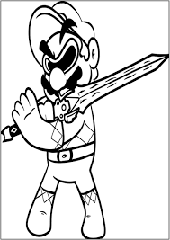 Toad and toadette coloring page. Mario With Sword Coloring Page Free Printable Coloring Pages For Kids