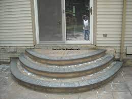Complete this curb appeal project in a weekend with our process for laying out, designing run an edger along the inside edge of each riser form to round the front edge of each step. Patio Steps Patio Steps Home Garden Design Patio Stones