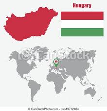 Interactive hungary map on googlemap. Hungary Map On A World Map With Flag And Map Pointer Vector Illustration Canstock