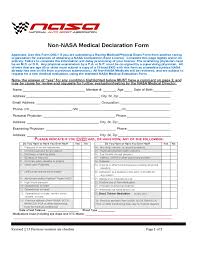 Non-NASA Medical Declaration Form Free Download