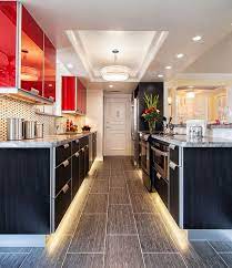 Red Black And White Interiors Living Rooms Kitchens Bedrooms Modern Kitchen Flooring Kitchen Decor Modern Modern Kitchen Design