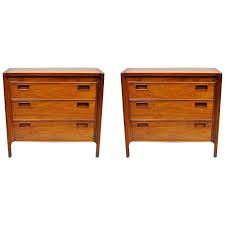 This nightstand features three drawers, where you can store all of your nighttime essentials out of sight. Pair Of Heritage Henredon Walnut 3 Drawer Mid Century Modern Bachelor Chest At 1stdibs