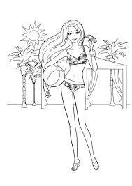 Before Playing On The Beach High Quality Free Coloring From The Category Barbie More Printable Picture Barbie Coloring Pages Barbie Coloring Coloring Pages