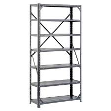 Shop Edsal 60 In H X 30 In W X 12 In D 7 Tier Steel Freestanding Shelving Unit At Lowes Com Steel Shelving Unit Steel Shelving Metal Shelving Units