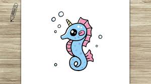 • how to draw a seahorse cute art and shade. How To Draw Cute Unicorn Seahorse Cute Easy Drawings Youtube