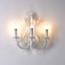 Set of 2 sconce, wall decor, wall sconce, lighted sconce, mason jar decor, farmhouse decor, rustic home decor, rustic wall decor. Luxury French Country Clear Crystal Beads 2 Light 3 Light Indoor Wall Sconce In Antique White French Country Clear Crystal Beads 2 Light 3 Light Indoor Wall Sconce In Antique White For Sale