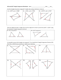 Asa And Aas Triangle Congruence Worksheet Name Date Per