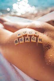 Nude Beach Lettering Woman Sunbathing Nudist Beach Free Stock Photo |  picjumbo