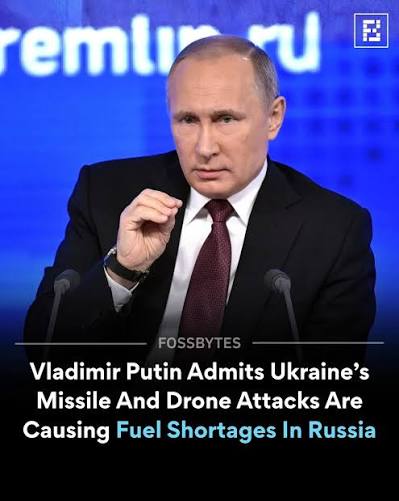 Vladimir Putin has publicly acknowledged for the first time that Ukraine's missile and drone strikes are causing fuel shortages and disrupting Russia's energy infrastructure. Putin said motorists and businesses continue to face