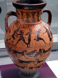 The olympics in ancient greece also included poetry and writing competition, and it provided a peaceful ground where greeks discussed and forged agreements on military, commercial, and political matters. File A Competitor In The Long Jump Black Figured Tyrrhenian Amphora Showing Athletes And A Combat Scene Greek But Made For The Etruscan Market 540 Bc Found Near Rome Winning At The Ancient Games