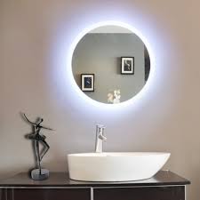 Cooke & lewis colwell rectangular illuminated frameless bathroom mirror (h)500mm (w)400mm. Paris Mirror Round Bathroom Mirror With Led Backlight Walmart Com Walmart Com