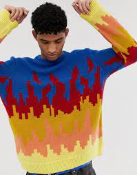 Discover women's jumpers & cardigans at asos. Asos Design Knitted Jumper With Flame Design Asos