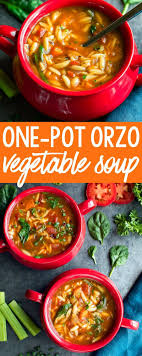 One Pot Orzo Vegetable Soup Recipe Vegetarian Recipes Healthy Clean Eating Vegetarian Recipes Delicious Soup