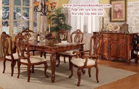 Desain Kursi Meja Makan Klasik Spesifikasi Meja Makan Jati Ukiran Jepara Desainer Formal Dining Room Sets Wood Dining Room Set Traditional Dining Room Table