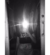 Black And White Mirror Selfie With Flash 