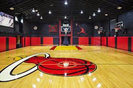 What are the dimensions of a professional basketball court? A Florida House For Athletes With A Full Sized Nba Style Basketball Court Mansion Global