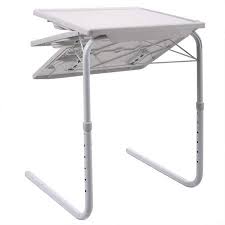 Ubesgoo Smart Table Foldable Table Folding Table Adjustable Tray White Folding Tv Tray Table Portable Laptop Table With 6 Height Adjustments For Bed Sofa Wa Folding Tv Trays Tv Tray