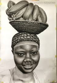 My graphite pencil work Father and Child 50x40 cm