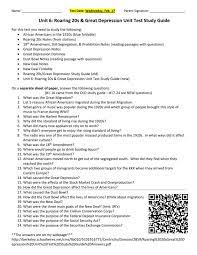 Click here for facts about the causes of the great depression. Unit 6 Roaring 20s Great Depression Unit Test Study Guide