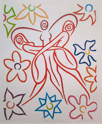 Zeefdruk Flower Power Donna Corbani te koop