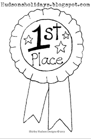 Three blank black and white cut and color award ribbons #40079. First Place Ribbon Coloring Pages