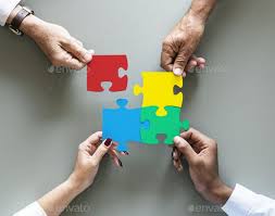 Business Teamwork Cooperation Jigsaw Isolated Small Business Logo Teamwork Inspirational Artwork