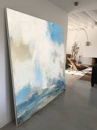Large Cloud Canvas Paintingseascape For Living Room Etsy Cloud Canvas Painting Landscape Painting Tutorial Abstract Painting Techniques