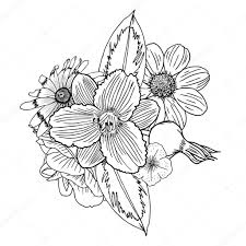 Download butterfly images black and white and use any clip art,coloring,png graphics in your website, document or presentation. Flowers Bouquet Of Different Hand Drawn Flowers Vintage Black White And Isolated Can Be Used As Invitation Greeting Card Print Vector Premium Vector In Adobe Illustrator Ai Ai Format