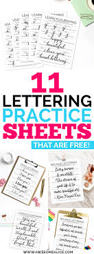 So i rounded up over twenty of my free hand lettering and brush calligraphy worksheets for you to get all the practice you could possibly want. The Best 11 Hand Lettering Practice Sheets For Free Awesome Alice