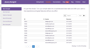 Jquery Bootgrid Turn Your Simple Table Into A Sophisticated Data Table And Offer Your Users A Nice Experience And Great Feature Jquery Data Table Simple Table