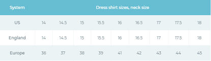 European Sizes Vs Uk Us Sizes Tiger Of Sweden