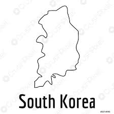 Sin centrarnos en su historia política y militar , describiremos un poco nuestras sensaciones y puntos que creemos relevantes corea del sur , es una nación donde las diferentes culturas residen en armonía y sorprendentemente a diferencia de países vecinos como china , japón. Corea Del Sur Mapa Linea Delgada Vector Simple Vector De Stock Crushpixel