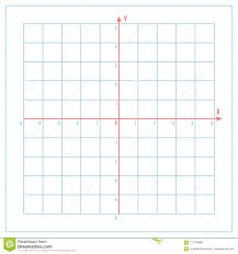 Cartesian Coordinate System On Blue Graph Paper Stock Vector