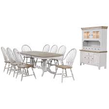 Bonavista teak wood 8 piece dining room set. Double Pedestal Extendable Dining Table Set Country Grove 10 Piece Sunset Trading