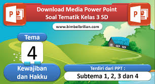 Download file format.pptx microsoft powerpoint. Media Ppt Kelas 3 Sd Tema 4 Kewajiban Dan Hakku Bimbel Brilian