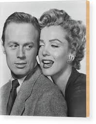 RICHARD WIDMARK and MARILYN MONROE in DON'T BOTHER TO KNOCK -1952-,  directed by ROY WARD BAKER. Wood Print by Album
