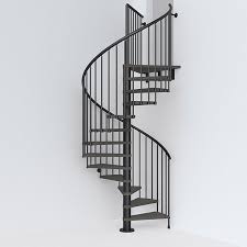 Escalier Colimacon Rond Revers Acier Noir Ring 12 Marches Orme Fonce 128 Cm En 2020 Escalier En Colimacon Balustrade En Acier Et Escaliers Metal