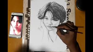 Menggambar Nike Ardila Dengan Pensil Conte Dan Batang Arang Youtube