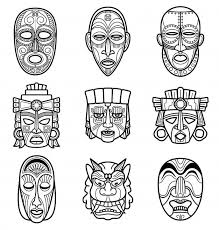 Indian Aztec And African Historic Tribal Premium Vector Freepik Vector Abstract Design Icon Ornament Tribal Mask Tribal Art Designs Mask Drawing
