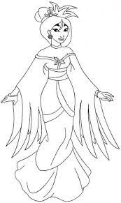 Lovely Princess Mulan In Traditional Dress Coloring Page Jpg 434 730 Coloring Pages Princess Coloring Pages Disney Princess Coloring Pages