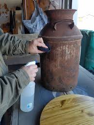 Repurpose Your Milk Can Into A Side Table Milk Can Decor Old Milk Cans Milk Cans