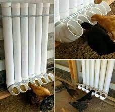 Make A Dog Food Dispenser Like This Larger Diameter Maybe A Pedal To Agitate The Food If Necessary Gallineros Comida Para Perros Tubos De Pvc