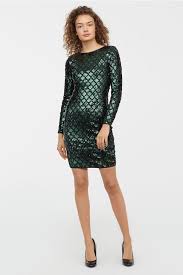 Velyurovoe Plate S Pajetkami Chernyj Temno Zelenyj Zhenshiny H M Ru Express Sequin Dress Velour Dress Online Shopping Clothes Women