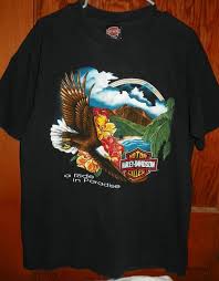 Harley Davidson Men S Ride In Paradise Hawaii T Shirt Black Maui Large Vtg 90s Harleydavidsonhanesbeefy Harley Davidson Men Harley Davidson Black Shirt