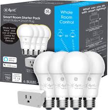 C By Ge Soft White A 19 4 Pack Smart Plug White 93119082 Best Buy