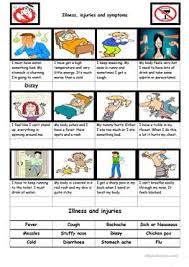 Esl printable health problems vocabulary worksheets, picture dictionaries, matching exercises, word search and crossword puzzles, missing useful for teaching and learning health problems, illnesses, ailments vocabulary. English Esl Symptoms Worksheets Most Downloaded 21 Results