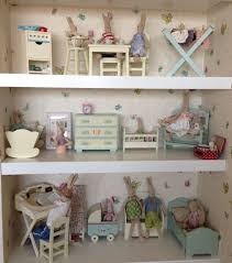 Using A Dolls Bookshelf As An Open Dolls House For M S Maileg Collection Love This Idea For Her Playhouse Maileg Furniture Maileg Bunny Maileg