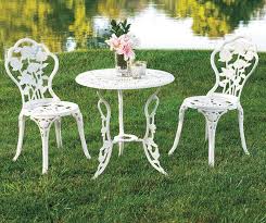 Wilson Fisher Vintage White Rose 3 Piece Bistro Set Big Lots Outdoor Bistro Set Bistro Set Outdoor Patio Decor